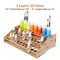 Craft Paint & Brush Organizer Rack, Holds up to 60 Bottles (52 1-inch and 8 1.47-inch) and 22 brushes - 14 x 8 Inches, Wood Finish, Light brown, 14.1 x 9.6 x 4.3